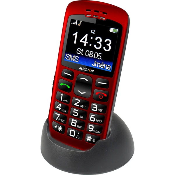 ALIGATOR A670 Senior červený + stolná nabíjačka - Mobilné telefóny - Hlavný obrázok