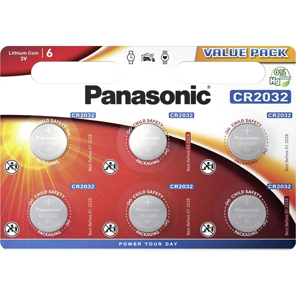 Panasonic CR2032 lítiová batéria, 6 ks - Batérie - Hlavný obrázok