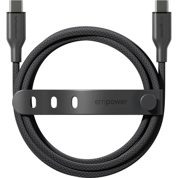 PanzerGlass USB-C/USB-C napájací kábel 60W 2m čierny - Káble a redukcie - Obrázok VB3J000K01