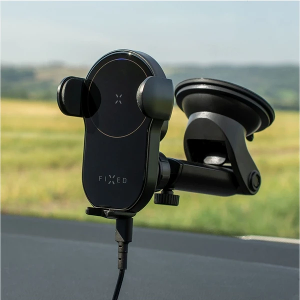 FIXED Matic XL držiak do auta s bezdrôtovým nabíjaním čierny - Držiaky - Obrázok VB8M100501