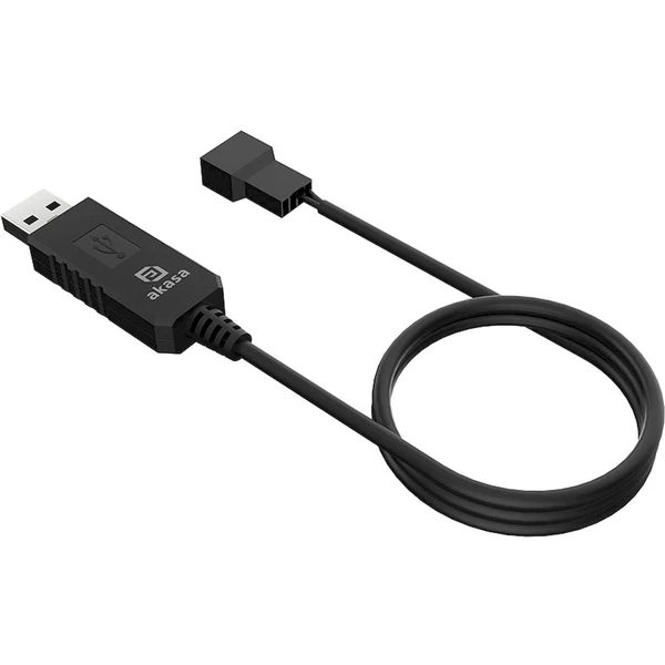 Akasa 5V to 12V DC Step-Up Voltage Converter Cable pre USB na 3-Pin & 4-Pin PC Fan - Káble a redukcie - Obrázok VBBJ000K01