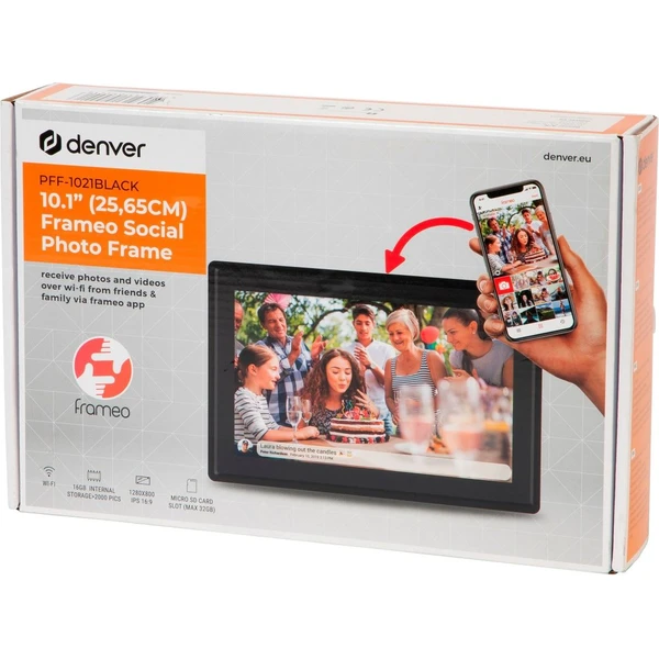 Denver PFF-1021 šikovný digitálny fotorámik s WiFi čierny - Fotorámčeky - Obrázok VBIE000N01