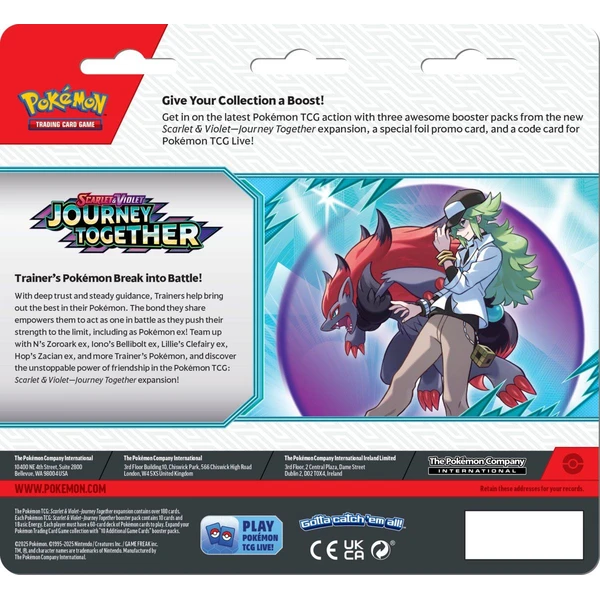 Pokémon TCG: SV09 Journey Together - 3 Blister Booster - Pokémon karty - Obrázok VC1C000O01