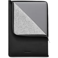 Woolnut kožené púzdro Folio pre MacBook Pro 16" čierne - Puzdra