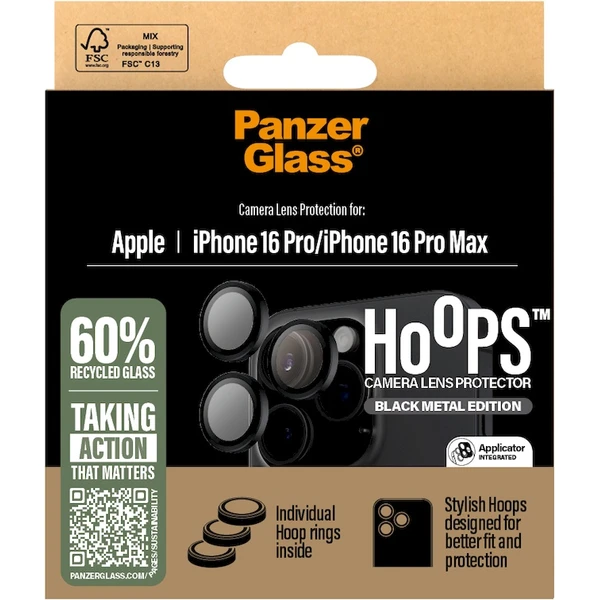 PanzerGlass® HoOps™ Apple iPhone 16 Pro/15 Pro/16 Pro Max/15 Pro Max čierny hliník - Ochranné fólie a sklo - Obrázok VD08000P01