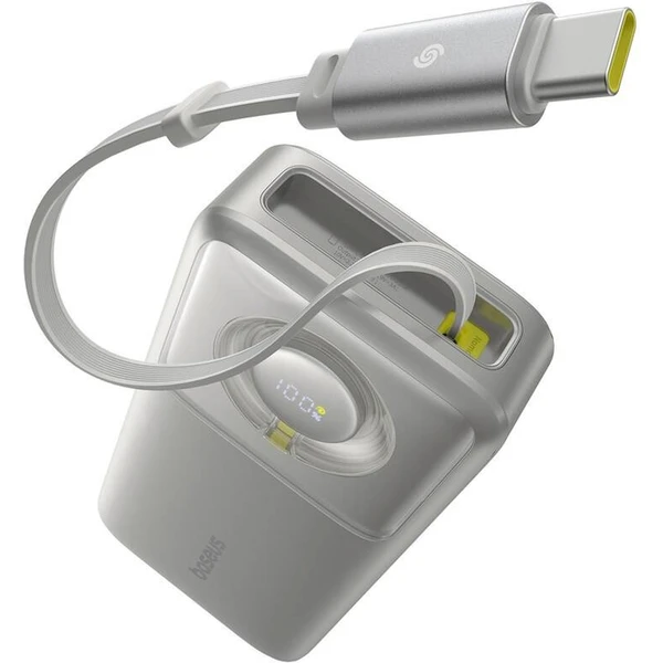 Baseus Powerbanka Free2Pull 20000mAh 65W s káblom USB-C sivá - Powerbanky - Hlavný obrázok
