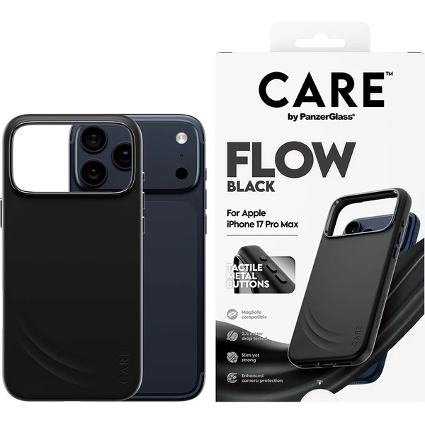 PanzerGlass® CARE Flow kryt s MagSafe Apple iPhone 17 Pro Max čierny - Puzdra - Obrázok VHDH000K01