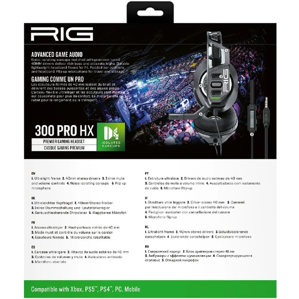 Nacon RIG 300 PRE HX herný headset pre XONE/XSX|S čierny - Slúchadlá - Obrázok VI37700301