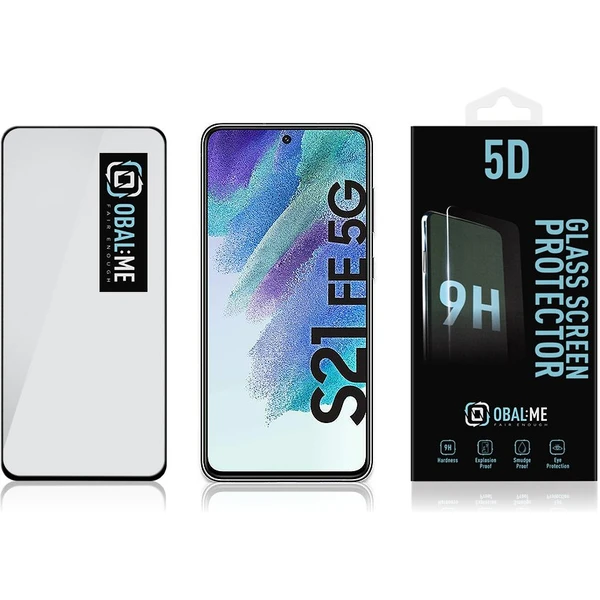 Obal:Me 5D tvrdené sklo Samsung Galaxy S21 FE 5G čierne - Ochranné fólie a sklo - Obrázok VIK6000701