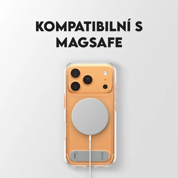 PanzerGlass® CARE Kickstand kryt s MagSafe Apple iPhone 17 Pro strieborný/biely - Puzdra - Obrázok VJDH000K01