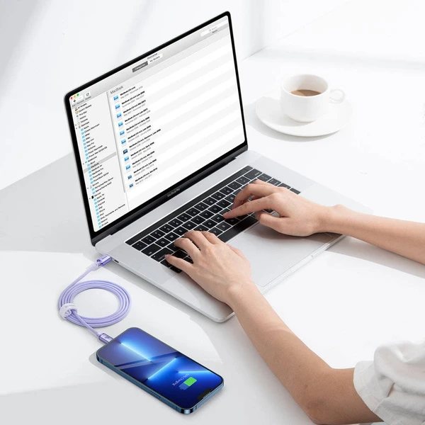 Baseus CAJY000205 Crystal Shine Series Dátový Kábel USB-C - Lightning 20W 1,2m Purple - Káble - Obrázok VJRL100501