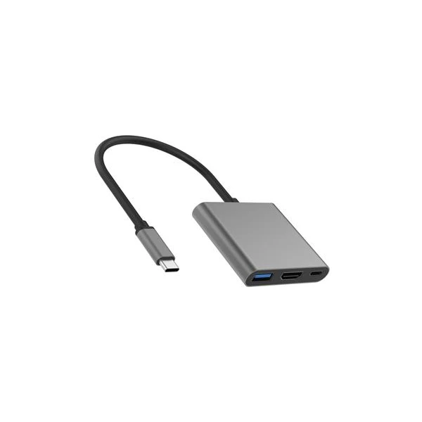 PremiumCord Adaptér USB-C na HDMI + USB3.0 + PD, rozlíšenie 4K a FULL HD 1080p - Dokovacie stanice - Hlavný obrázok
