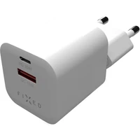 Sieťová nabíjačka FIXED Mini s USB-C a USB výstupom, podpora PD a QC 3.0, 20W, biela - Nabíjačky