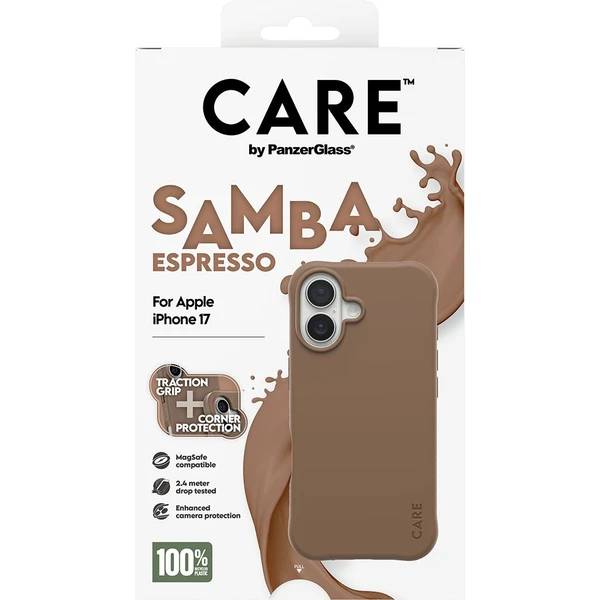 PanzerGlass® CARE Samba kryt s MagSafe Apple iPhone 17 Espresso - Puzdra - Obrázok VLDH000K01