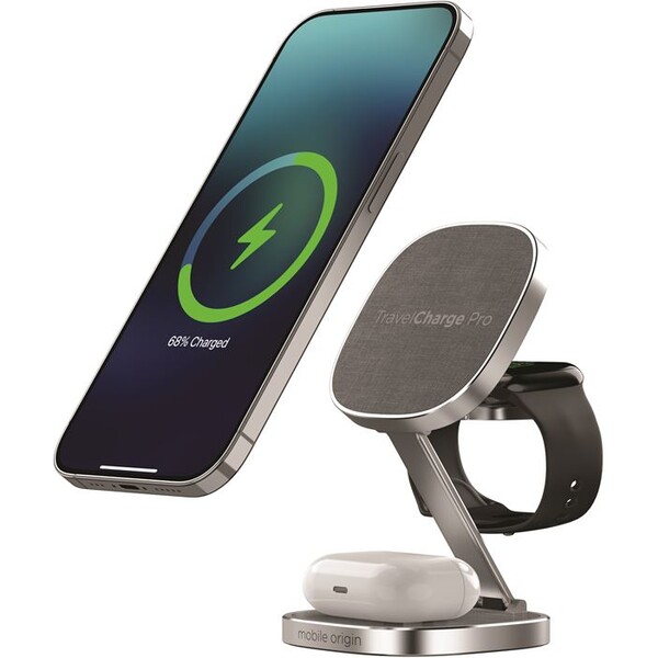 Mobile Origin TravelCharge PRO MagSafe nabíjačka strieborná