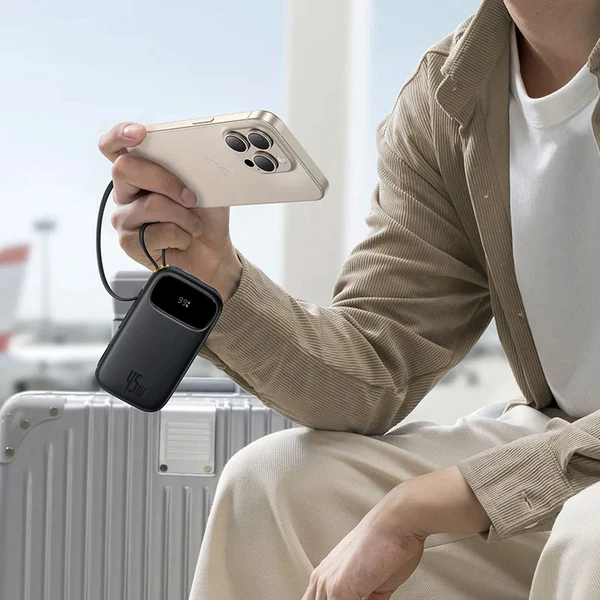 Baseus EnerFill FC31 Qpow 3 20000mAh powerbanka, 45W, s káblom USB-C a Lightning čierna - Powerbanky - Obrázok VMBQ000K01
