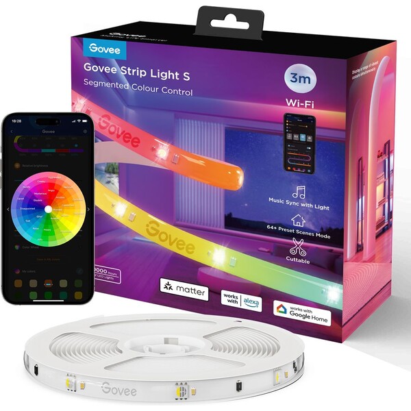 E-shop Govee WiFi RGBICW Smart PRE LED pásik 3m MATTER - extra odolný
