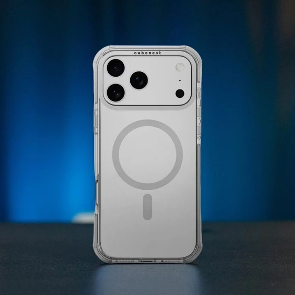 Cubenest MagPro Strong Guard MagSafe kryt iPhone 17 Pro Max biely - Puzdra - Obrázok VQBK000K01