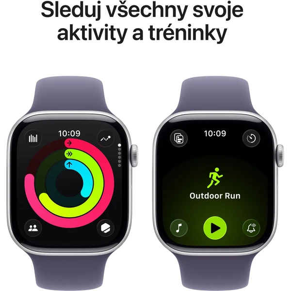 Apple Watch Series 11 (46mm) Strieborný hliník s hmlovo fialovým športovým remienkom M/L - Inteligentné hodinky - Obrázok VQNH000K01