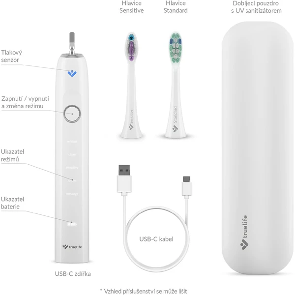 TrueLife SonicBrush Clean70 UV sonická kefka biela - Zubné kefky - Obrázok VQUL000K01