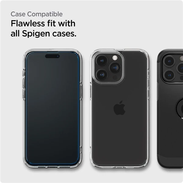 Spigen Glass tR AlignMaster 2 Pack tvrdené sklo iPhone 15 Pro čierne - Ochranné fólie a sklo - Obrázok VRV8000601
