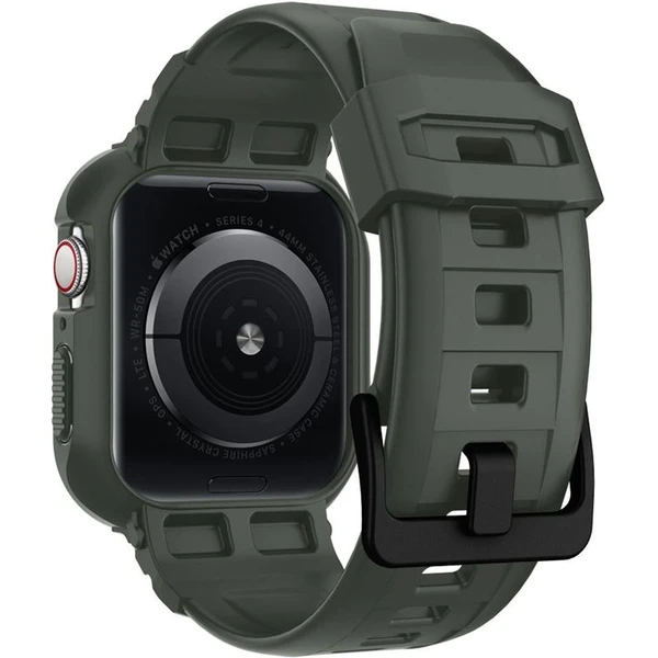 Spigen Rugged Armor Pro remienok s puzdrom Apple Watch 44/45mm zelený - Remienky - Obrázok VSPJF00101