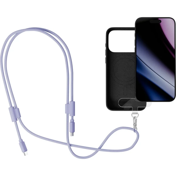 Epico šnúrka na telefón s USB-C na USB-C káblom fialová - Popruhy a crossbody - Obrázok VUPL000K01