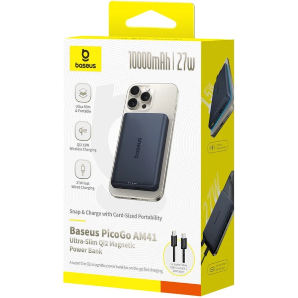 Baseus AM41 bezdrôtová powerbanka 10000mAh čierna - Powerbanky - Obrázok VUTL000K01