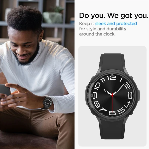 Spigen Liquid Air púzdro Samsung Galaxy Watch6 Classic 43mm matne čierne - Puzdra - Obrázok VUV3000N01