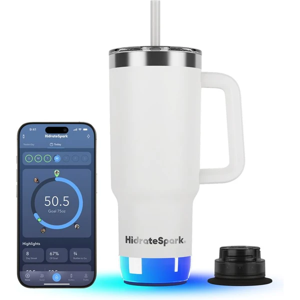 HidrateSpark PRO 2 Tumbler šikovný hrnček, 887 ml biely - Inteligentné fľaše - Obrázok VV2H000K01