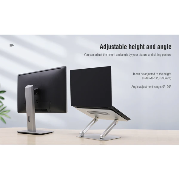 Nillkin ProDesk Adjustable stojanček na notebook šedý - Stojany - Obrázok VXGZ000501