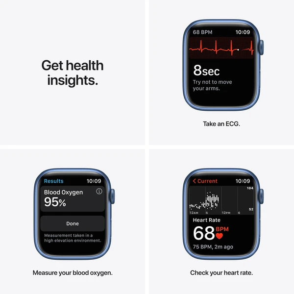 Apple Watch Series 7 Cellular 45mm modrý hliník s modrým športovým remienkom (Ďalšia) - Inteligentné hodinky - Obrázok VXZZ000501
