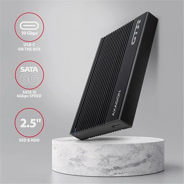 AXAGON EE25-GTR RIBBED externý box pre 2,5“ disk - Externé boxy - Obrázok VYS6000701