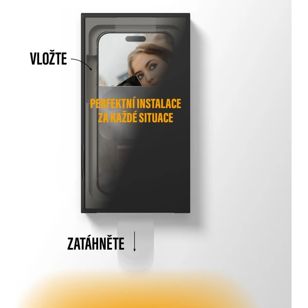 PanzerGlass® Privacy sklo Apple iPhone 17 Pro s bezprašným aplikačným boxom - Ochranné fólie a sklo - Obrázok VZEH000K01