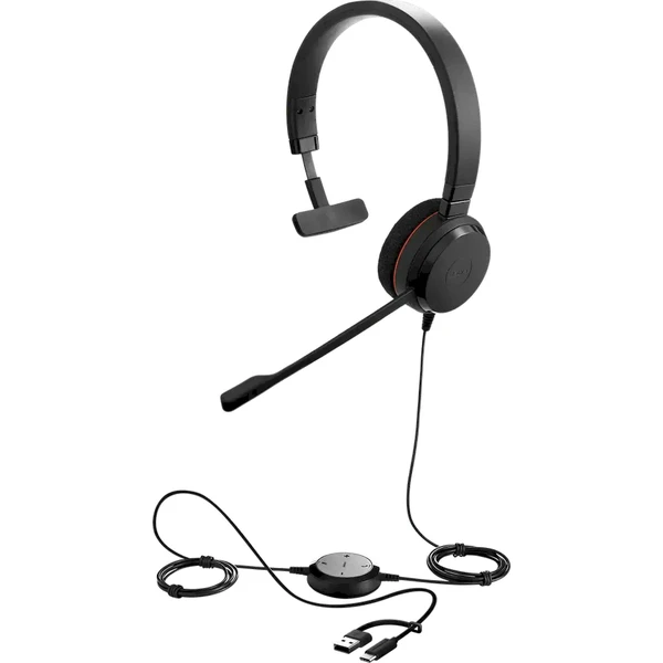 Jabra Evolve 20 USB C/A UC Mono slúchadlá čierna - Slúchadlá - Obrázok W04Q000K01
