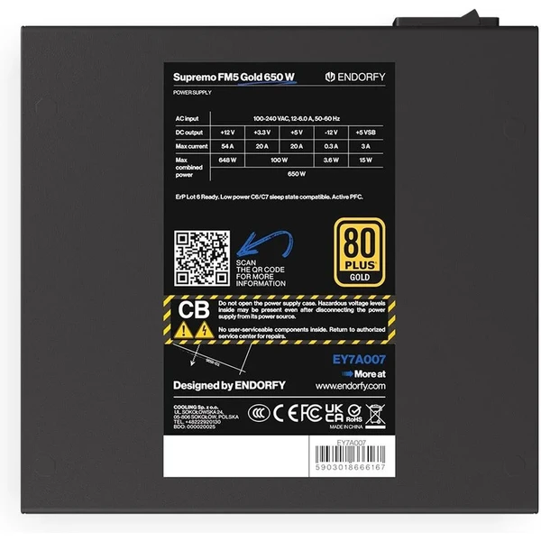 Endorfy Supremo FM5 Gold 650W - Zdroje - Obrázok W0C1000O01