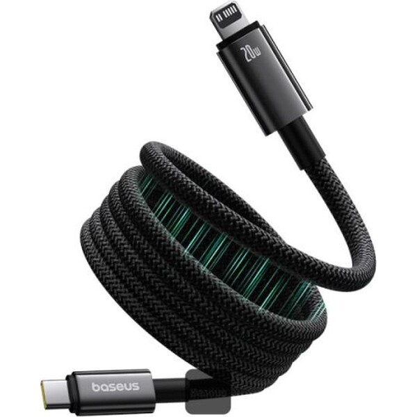 E-shop Baseus Tungsten Gold USB-C/Lightning magnetický napájací kábel 20W 1m čierny