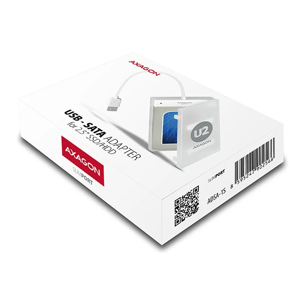 AXAGON ADSA1S USB 2.0 SATA HDD/SSD adaptér vr. 2.5' púzdra - Externé boxy - Obrázok W1GV000501