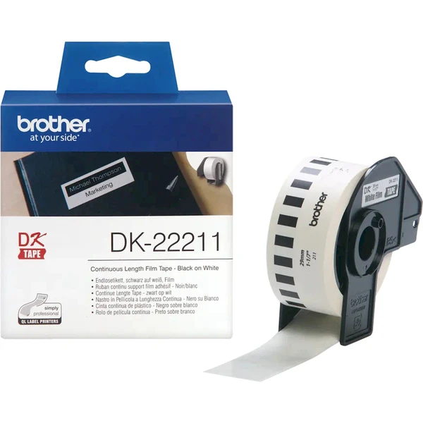 Brother DK-22211 filmová rolka čierna na biele 29 mm - Pásky pre štítkovače - Hlavný obrázok