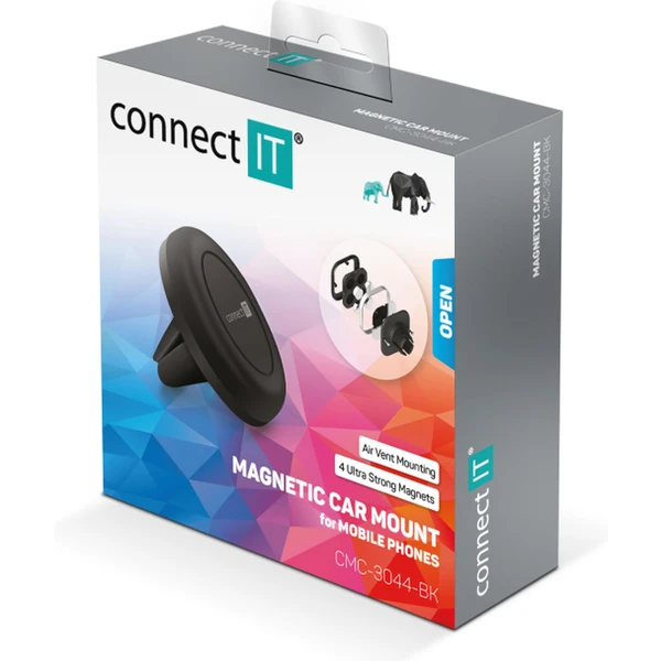 CONNECT IT InCarz 4StrongFix univerzálny magnetický držiak do auta, 4 magnety, čierne - Vychytávky - Obrázok W1N0000P01