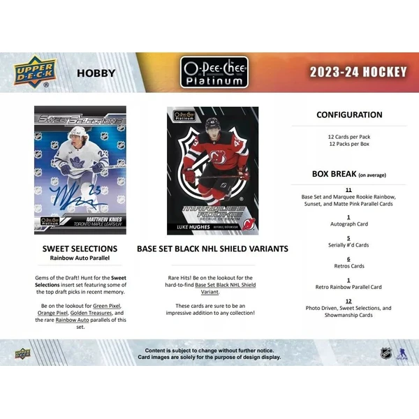 Hokejové karty 2023-24 Upper Deck O-Pee-Chee Platinum Hockey Hobby Box - Hokejové karty - Obrázok W2E8000K01