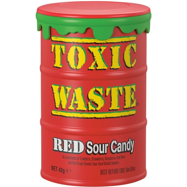 Kyslé cukríky Toxic Waste - Čevený súdok 42g