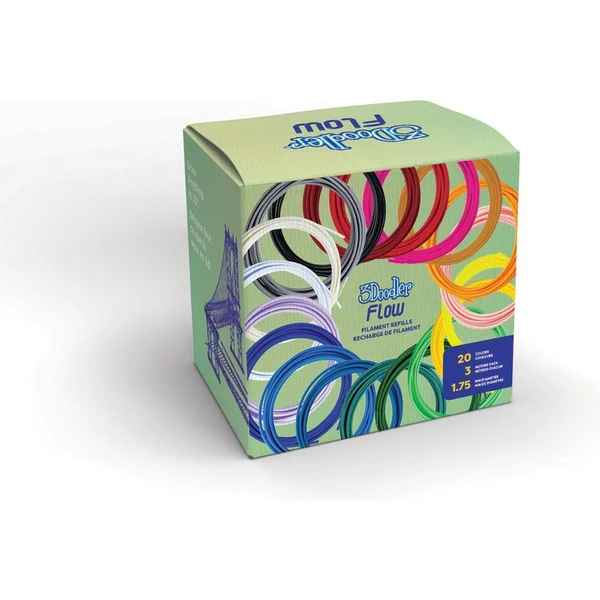 3Doodler FLOW Box Premium 20 PLA ??farieb pre 3D perá - univerzálny - Náplne pre 3D perá - Hlavný obrázok