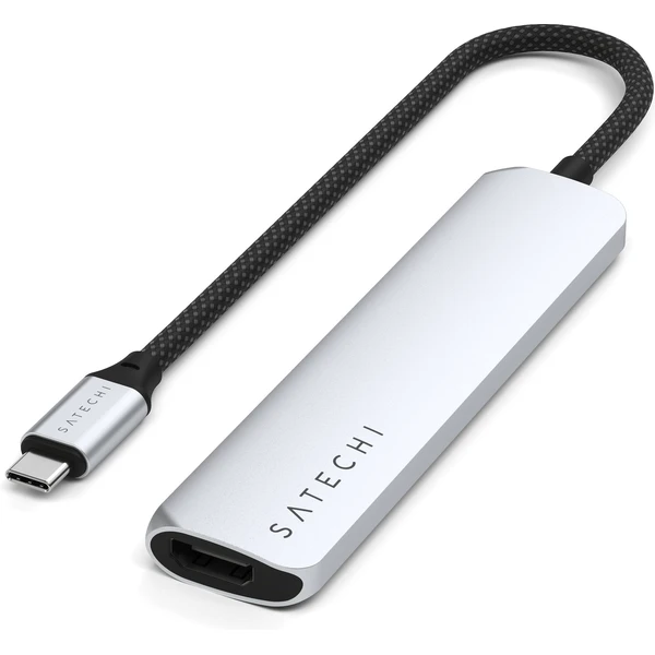 Satechi 6v1 USB-C Slim viacportový adaptér strieborný - USB huby - Obrázok W3UB000P01
