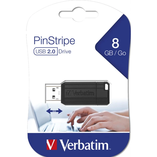 VERBATIM Flash Disk 8GB Store 'n' Go PinStripe, čierny - Flashdisky - Obrázok W4R2000P01