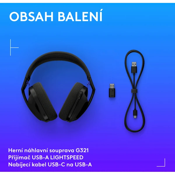 Logitech G321 LIGHTSPEED herné slúchadlá čierna - Slúchadlá - Obrázok W4XH000K01