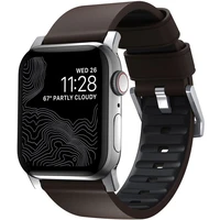 Nomad Active Strap Pro hydrofóbny kožený remienok Apple Watch 49/46/45/44/42mm hnedý/strieborný - Remienky
