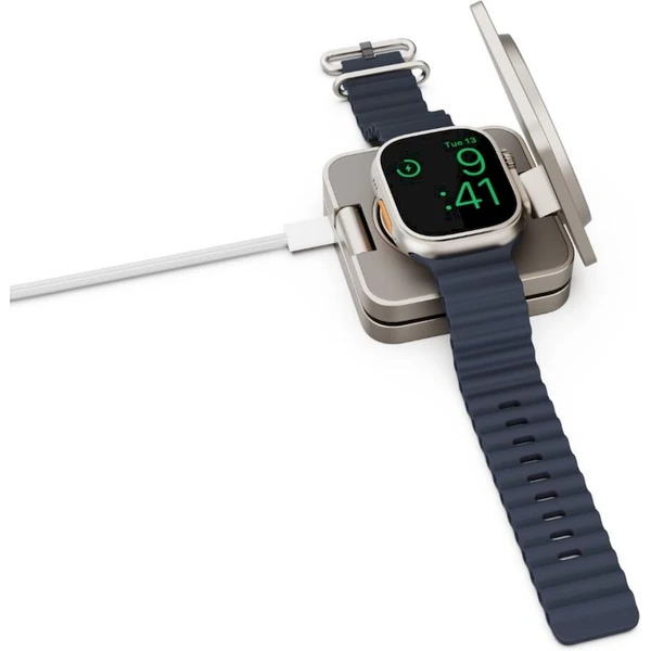 Cubenest SQ312 Fold Pro Qi2 (MagSafe) 3v1 magnetická nabíjačka titánová - Nabíjačky - Obrázok W5S8000J01