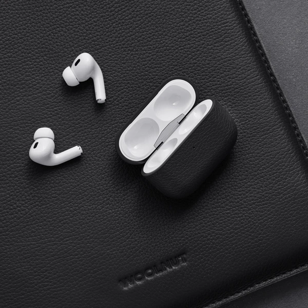 Woolnut kožené puzdro na AirPods Pro 2. generácia čierne - Puzdra - Obrázok W6KR100501