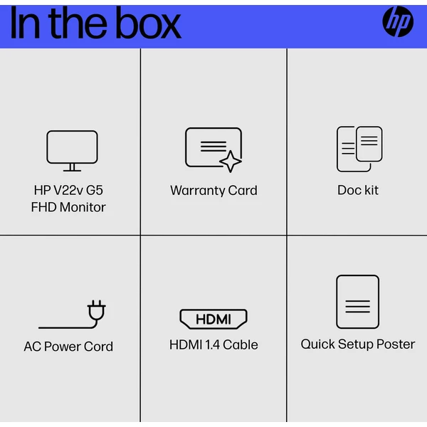 HP V22v G5 monitor 22" - Monitory - Obrázok W7F0000J01